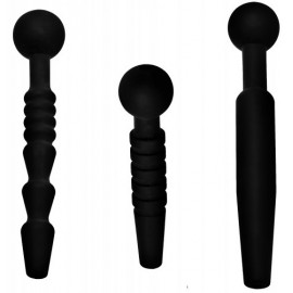 Master Series Dark Rods 3 Piece Silicone Penis Plug Set 